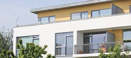 Balcony with inexpensive french doors